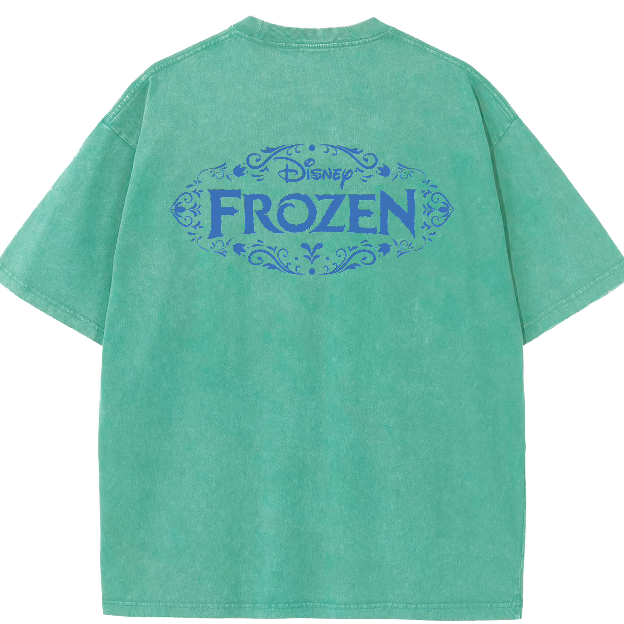 （画像用） アナと雪の女王 アンナ エルサ Frozen Anna Elsa 綿100% ヴィンテージ風 半袖Tシャツ（背面プリント）